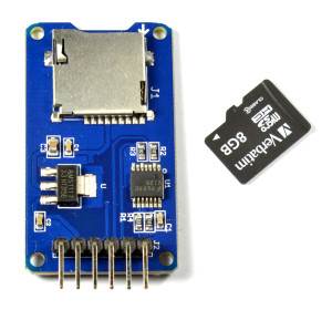 This MicroSD reader module for Arduino sells on eBay for $2.