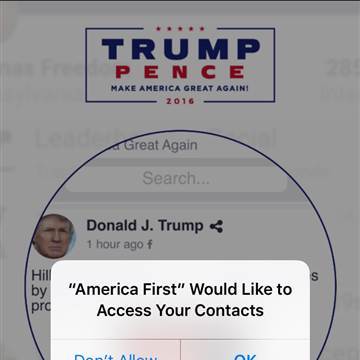 Trump's new "America First" app pulls information from users' address books.