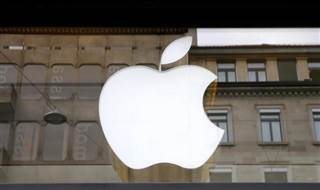 Logo of U.S. technology company Apple is seen in Zurich