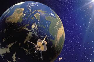 Image: Galileo &amp; Magellan Satellites And Planet Earth