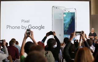 Image: Rick Osterloh introduces the Pixel Phone by Google during the presentation of new Google hardware in San Francisco