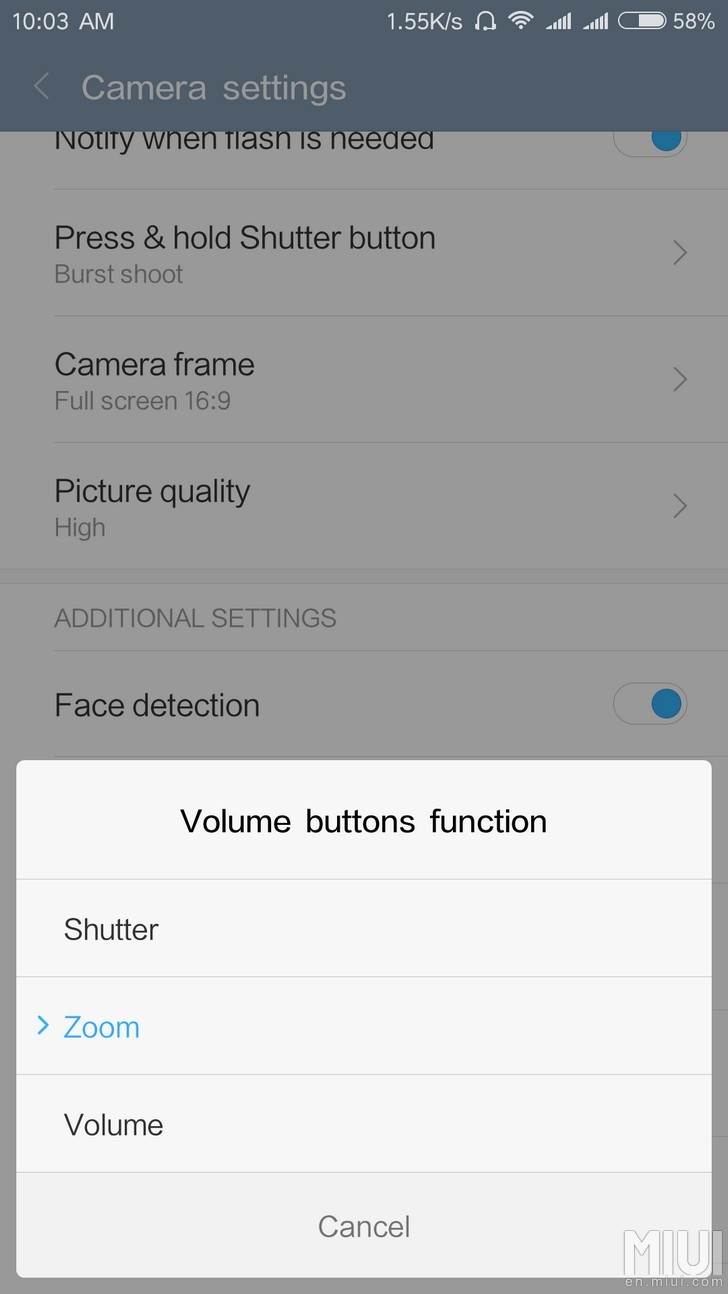 Xiaomi Mi Selfie Stick Wired Edition Software Settings