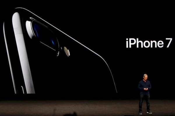 Tim Cook discusses the iPhone 7 during an Apple media event in San Francisco