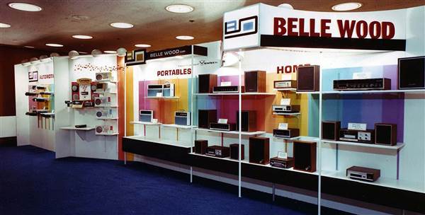 Image: In 1970, Belle Wood showcased their audio line, from home stereos to automotive equipment.