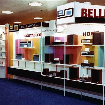 Image: In 1970, Belle Wood showcased their audio line, from home stereos to automotive equipment.