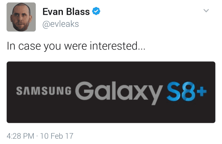 Galaxy S8 Plus logo evleaks