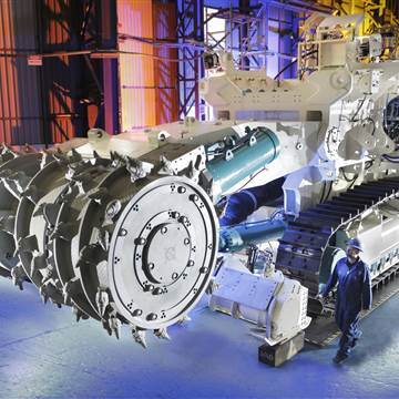 Image: One of the three robots Nautilus minerals will use for mining. The bulk cutter is one of the machines that will chop up rock.