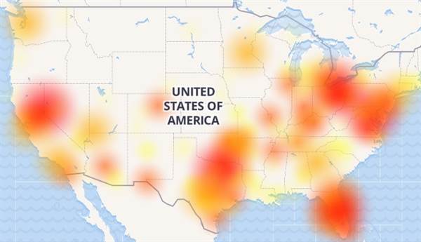 IMAGE: AT&amp;T outage map