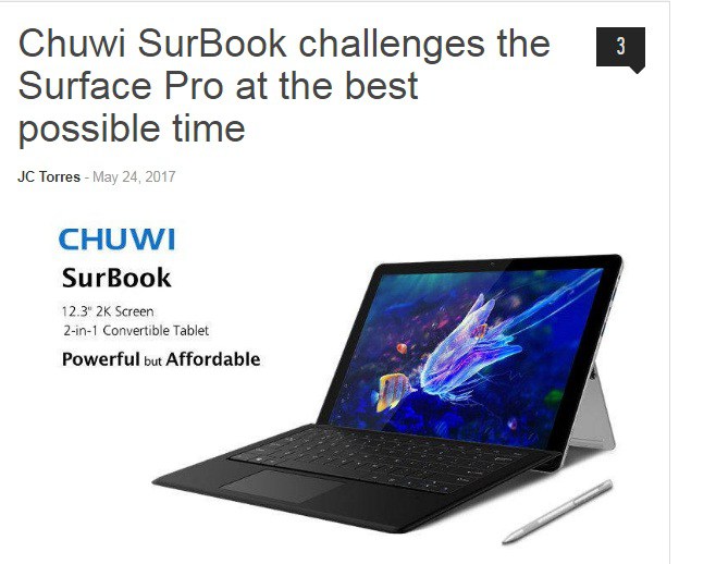 Chuwi Surbook slashgear