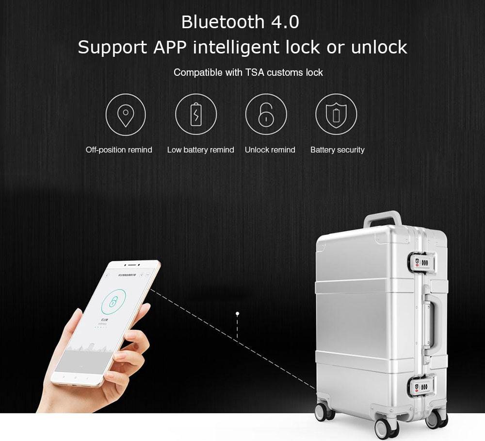 Xiaomi 20 inch Smart Bluetooth 4.0 Metal Travel Suitcase 