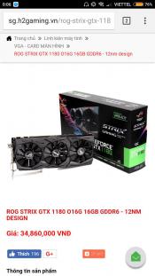 Vietnamese store put up preorder for ASUS ROG STRIX 1180