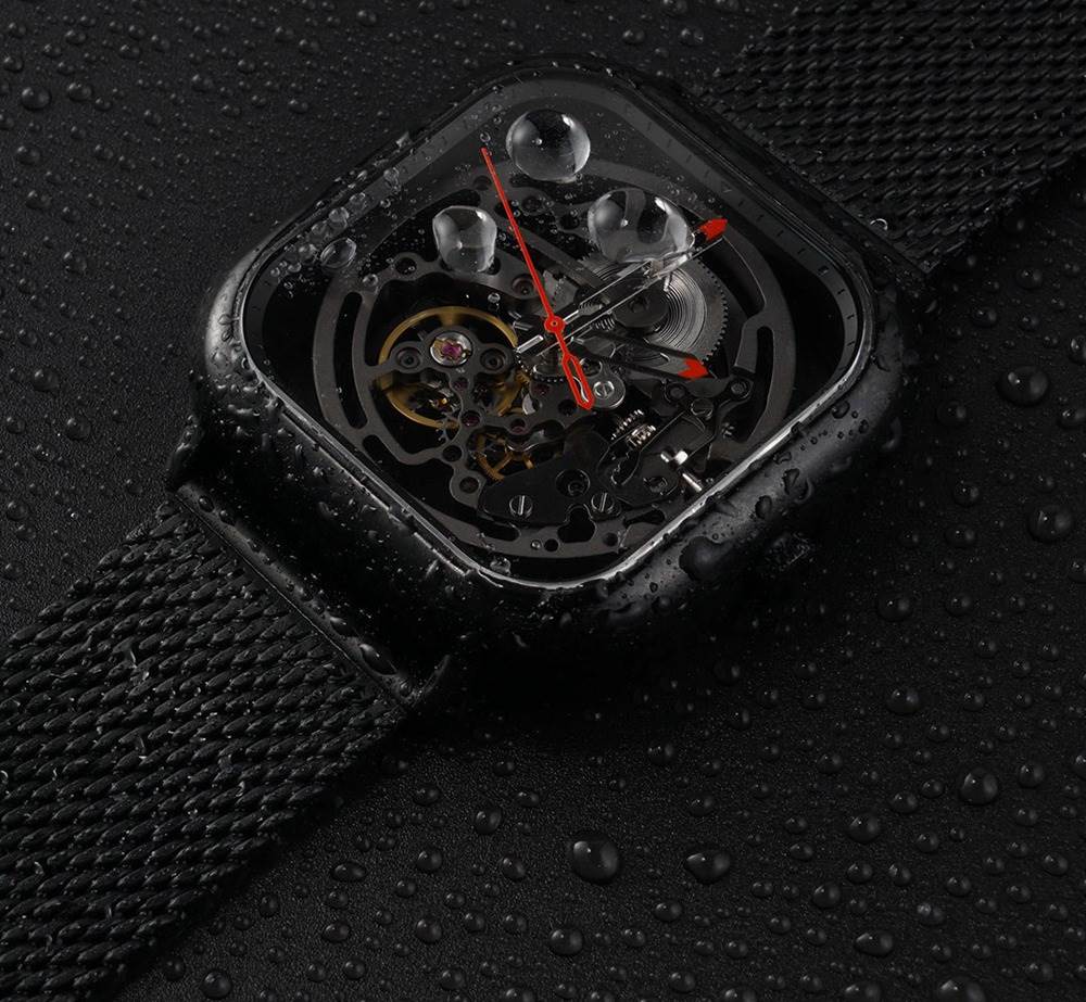 Xiaomi CIGA Wristwatch Hollow Mechanical Stainless Steel Braided Band Automatic Mechanical Core Men's Watch -Black