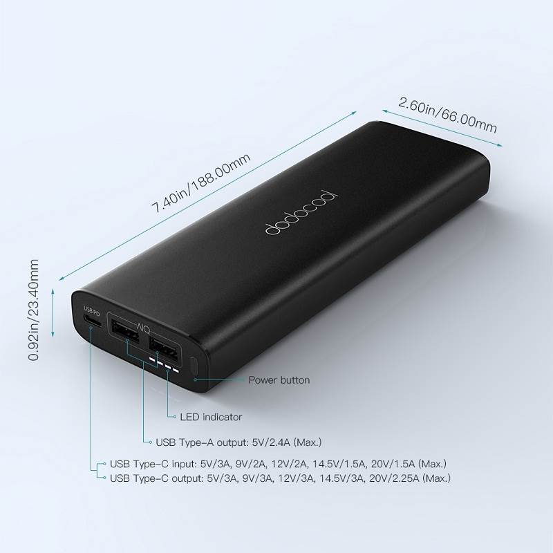 Dodocool 20100mAh Power Bank diseÃ±o