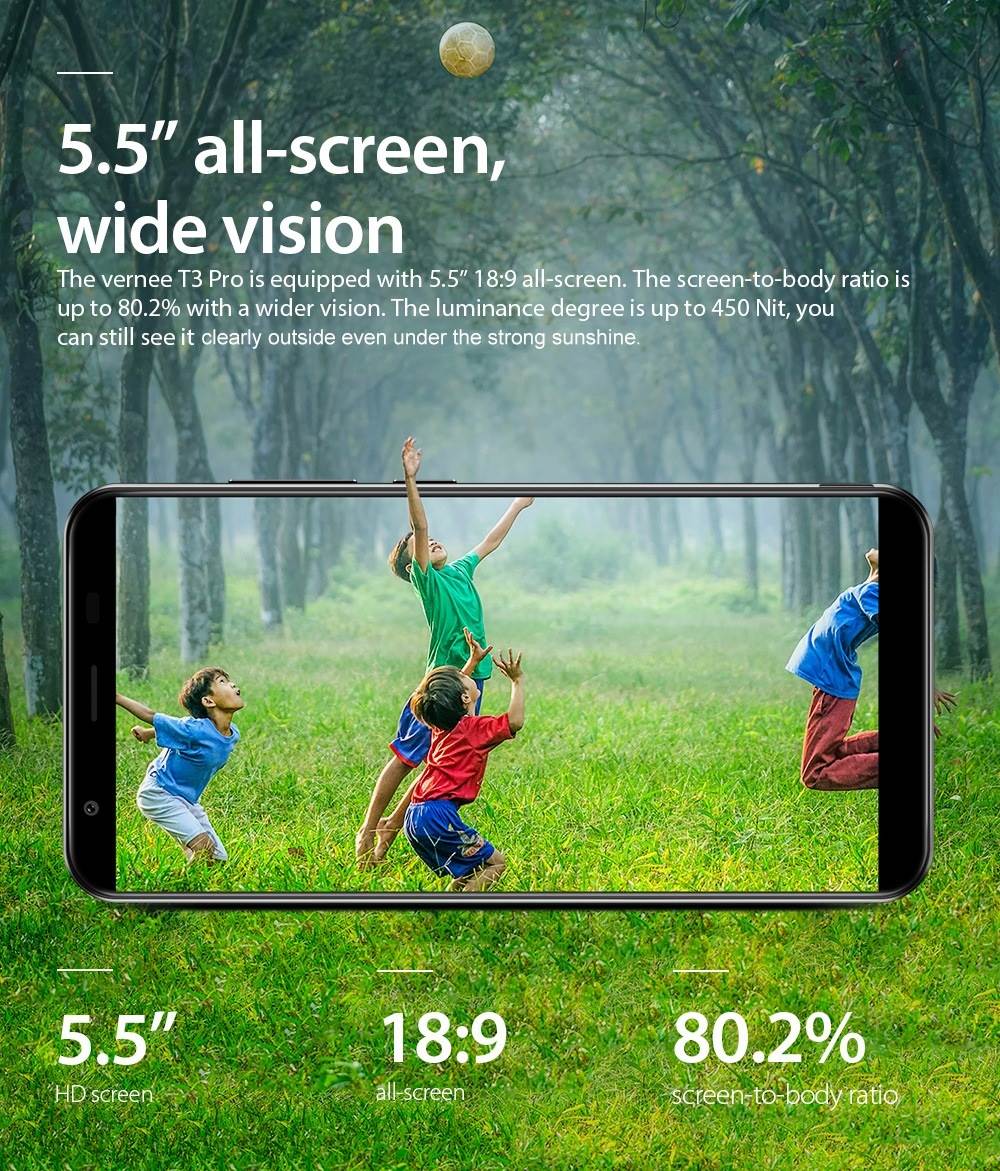 Vernee T3 Pro: Design and screen