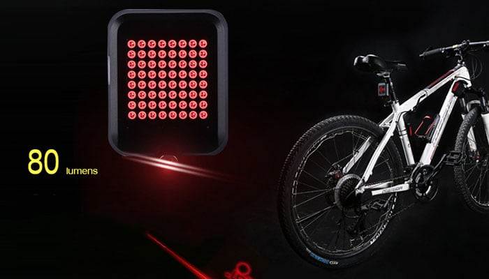 the 80 lumens of intelligent bicycle direction indicator light