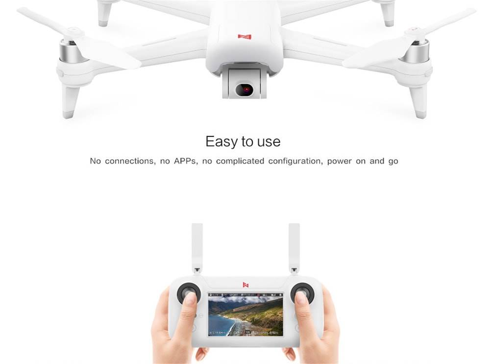 FIMI A3 5.8G 1KM FPV with 2-axis Gimbal 1080P Camera GPS RC Drone Quadcopter RTF - 5.8G FPV for Xiaomi Youpin- White