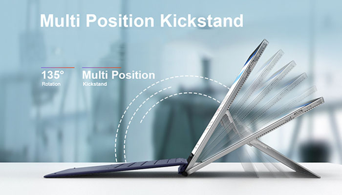 the multiposition kickstand of Teclast X6 Pro 2 in 1 Tablet PC