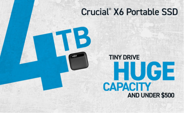 Crucial X6 Portable SSD 4TB Launches at $490: Phison's U17...