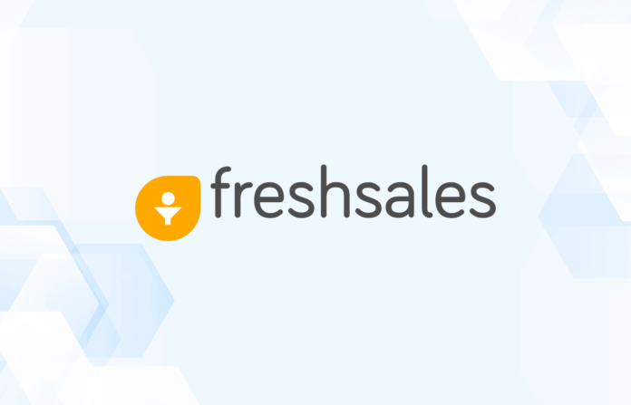 Splash graphic featuring the logo of Freshsales.