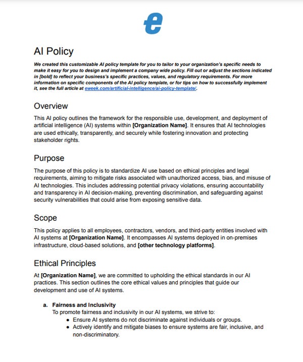 AI Policy Template preview.