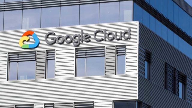 Google Cloud logo on building