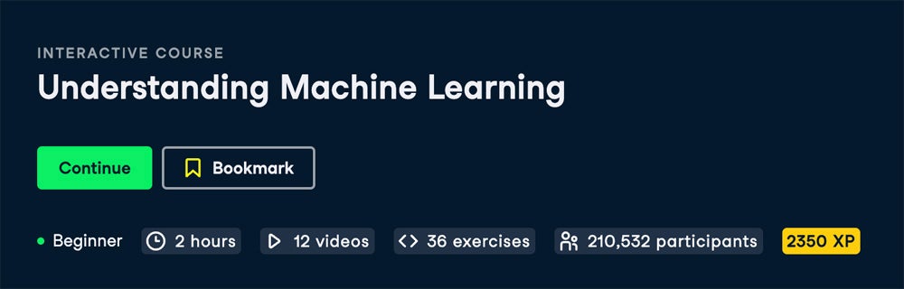 Understanding Machine Learning course title screenshot.