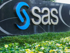 SAS Acquires UK-based Hazy To Boost AI Development SAS company sign.