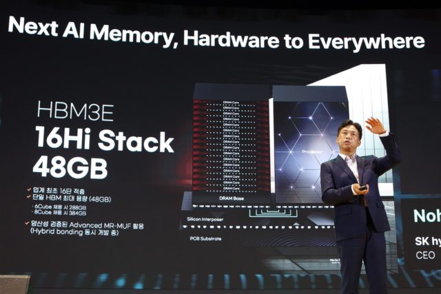 SK Hynix CEO unveils world's first 16-high HBM3E at SK...