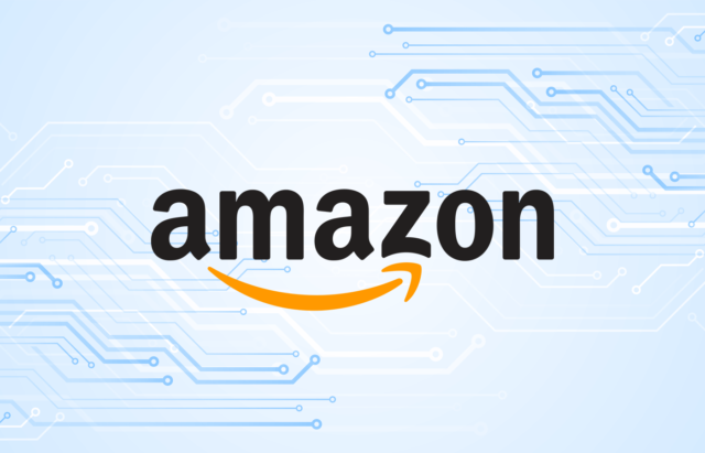 News graphic featuring the Amazon logo.