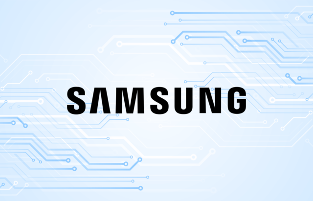 News graphic featuring the logo of Samsung.