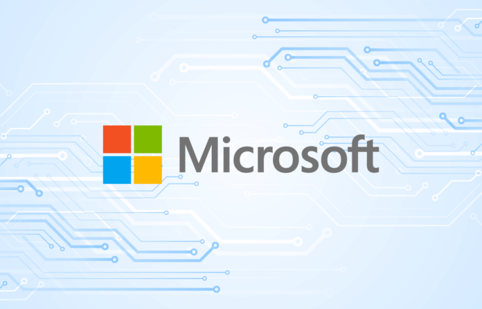 News graphic featuring logo of Microsoft.