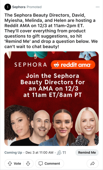 Reddit AMA ads