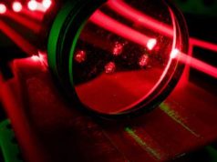 Ruby completes change to Prism parser Experiment with red laser using prism in optics lab. Streaming red light and lens against a black background.