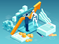 Investors Say “Never Bet Against Musk” as Tesla Announces Th… Flat vector illustration of a businessman and a robot shaking hands standing on computer.