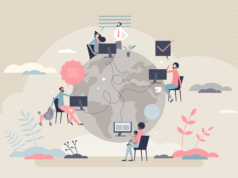 Tech Billionaire’s Solution to Fixing the Internet Broken by… Flat vector illustration of people around the globe connected through the internet.