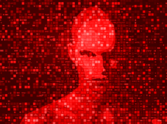 Ex-Google CEO Warns of AI Dangers & Calls for Global Oversig… Silhouette of a man hidden in programming code.