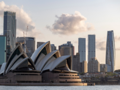 Australia’s AI Race Heats Up as Salesforce Invests $2B Sydney Opera House at sunset.
