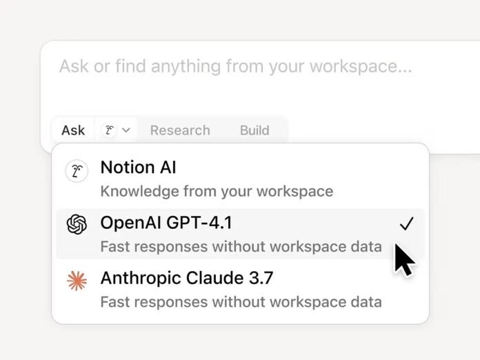 Screenshot of Notion AI for Work.