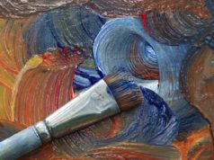 ‘Bottomless Pit of Plagiarism’: Disney and Universal Sue Mid… Stock photo of a paintbrush on a painting.