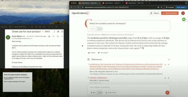ChatGPT-Isnt-Replacing-Doctors-and-Thats-a-Problem.jpg Screenshot of a demo presentation of OpenEvidence, an AI diagnosis engine.