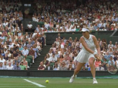 Wimbledon’s AI Line Judge Controversy: Tennis Player Says ‘T… Anastasia Pavlyuchenkova playing tennis at Wimbledon in London in 2025.