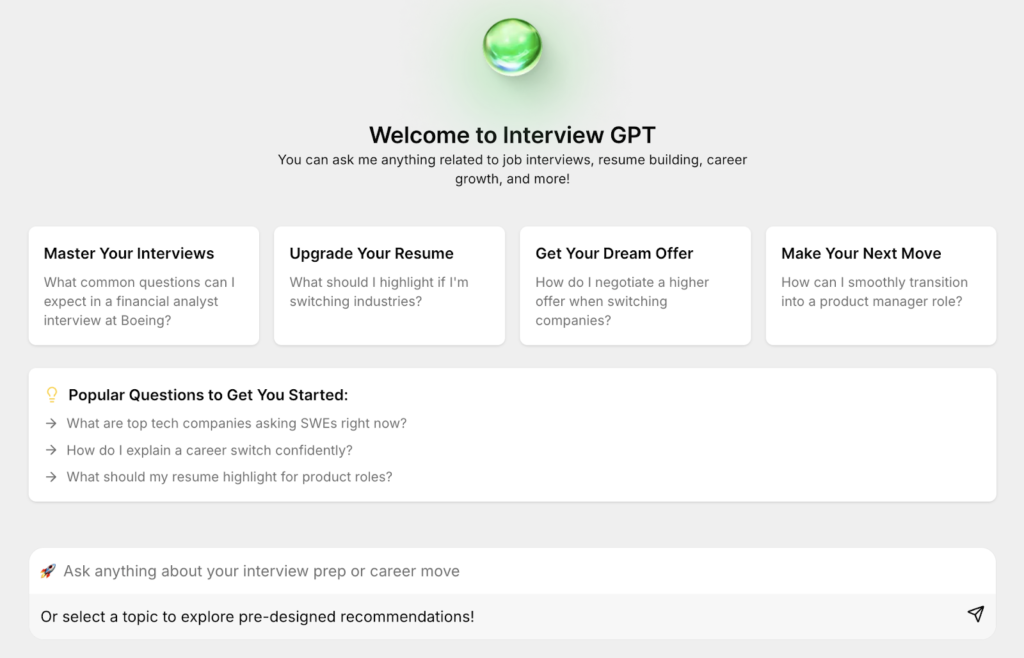 InterviewPal interface.