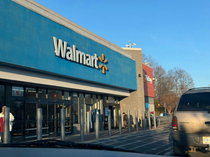 Facade of Walmart.