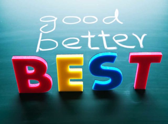Making-good-choices-How-to-get-the-best-from-Python.jpg The words "good, better, best" in colorful letters on a chalkboard background.