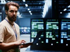 How self-learning AI brokers will reshape operational… Experienced engineer writing data center disaster recovery plan on laptop to provide rapid restoration of service, limiting disruption and minimizing interruptions to normal operations