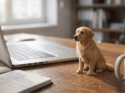 Best Nano Banana Prompts to Try in 2026 (And Why They Work) Tiny golden retriever puppy sitting on a desk beside a laptop and coffee mug.