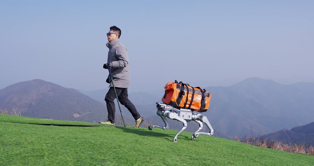 Unitree's As2 carrying load.