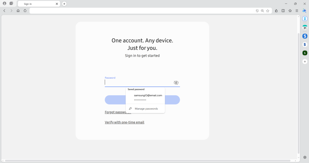 Samsung Pass securely autofills login credentials and personal information across devices.