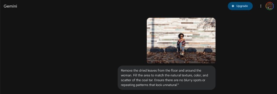Gemini AI prompt for clearing away trash or litter.