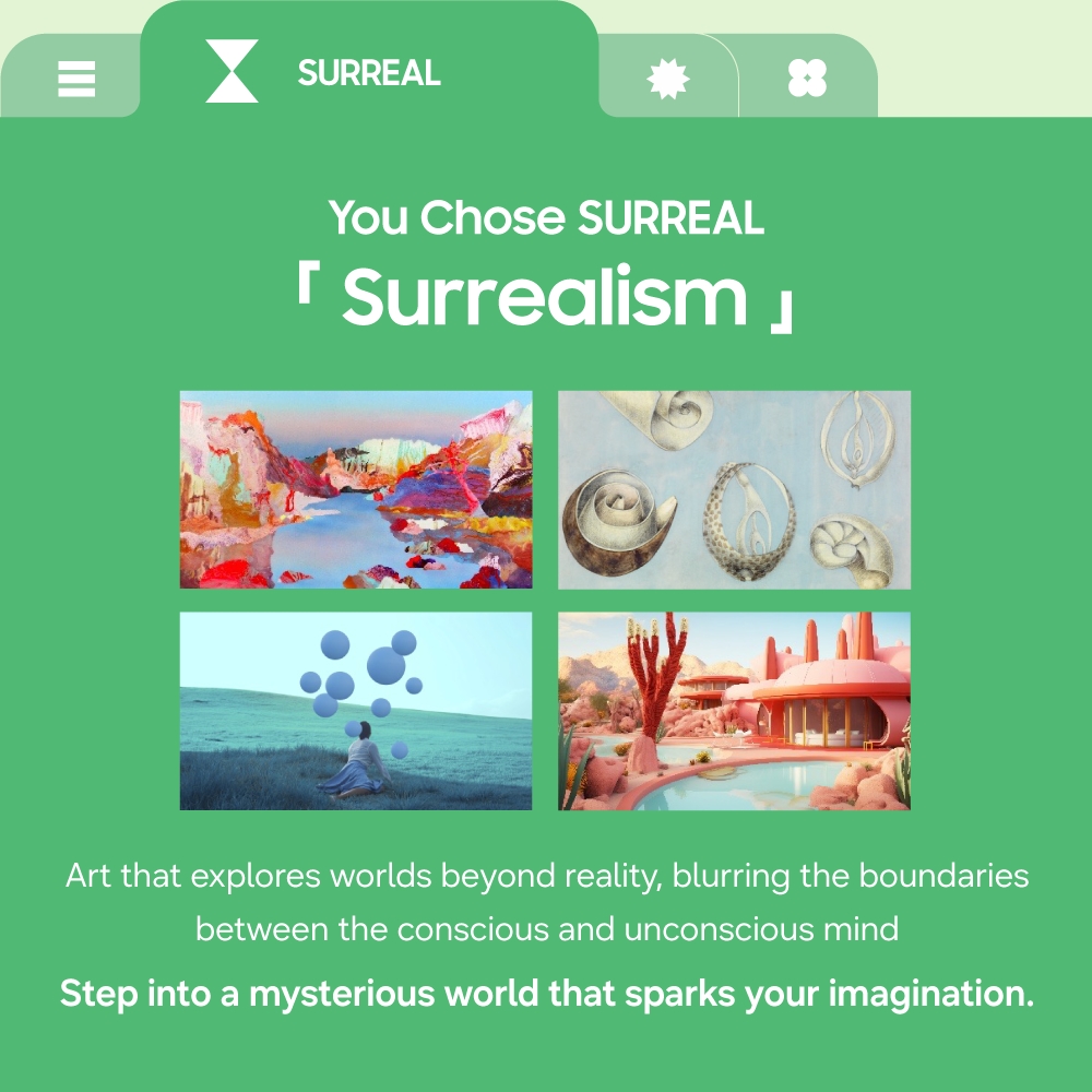 Surrealism art explores worlds beyond reality. 